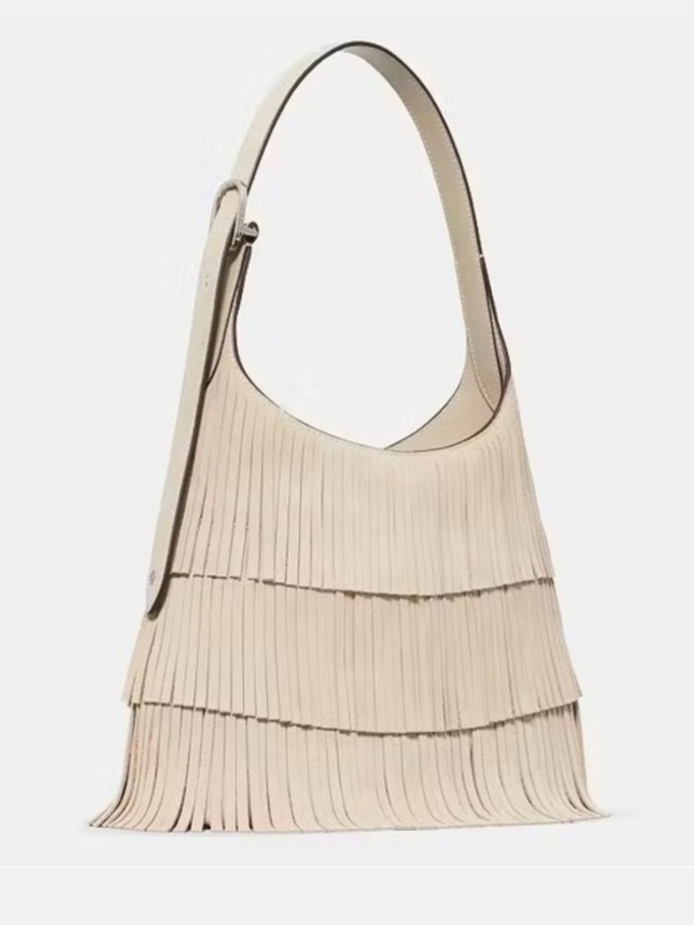 kate spade Beige Suede Fringed Shoulder Bag